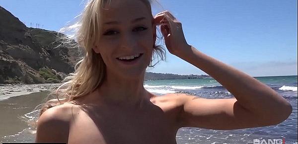  BANG Real Teens - Emma Hix Beachfront strip tease